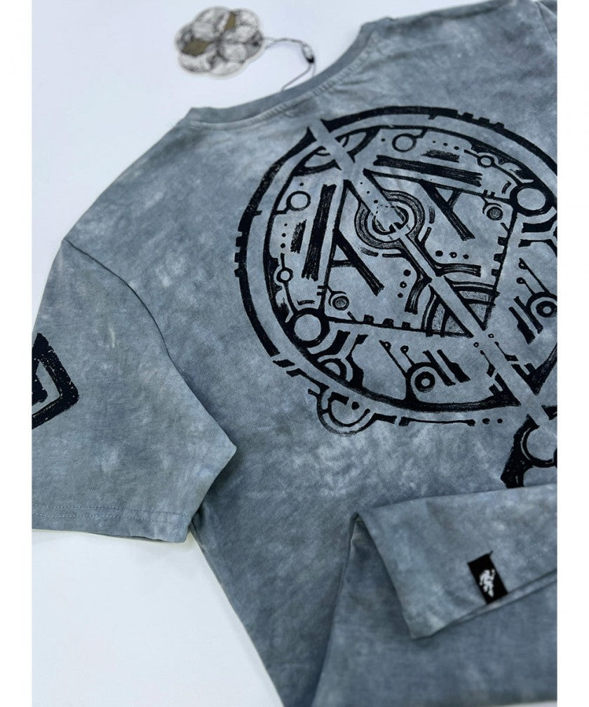 NAZU T-Shirt In Grey Tie-Dye