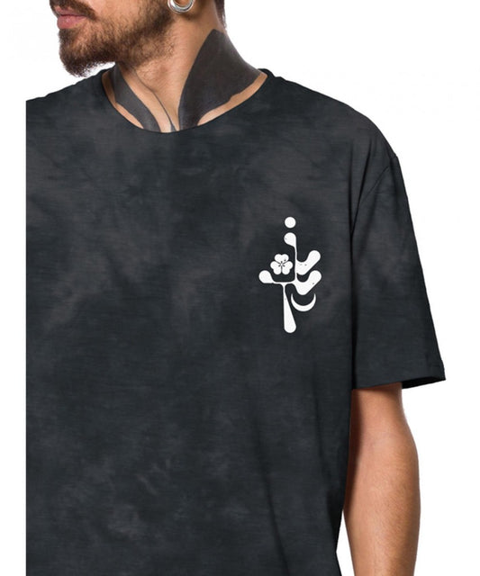 TSURU T-Shirt In Black Tie Dye