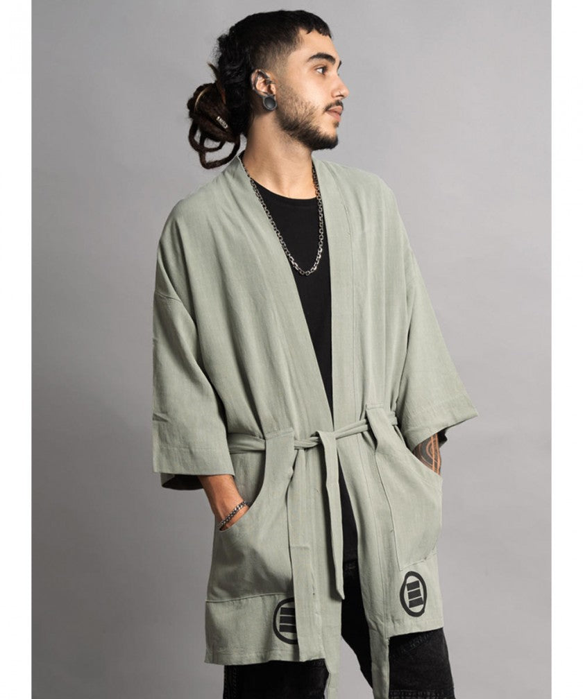 HOSHI Kimono In Brushed Grey