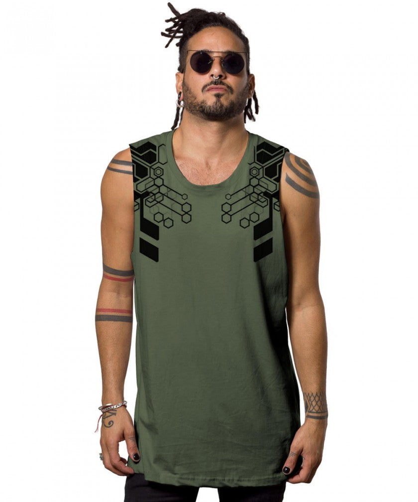 KAITAN Tank Top In Wash Olive
