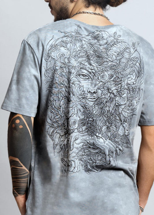 MUSHI MASTER T-Shirt In Tie Dye Grey