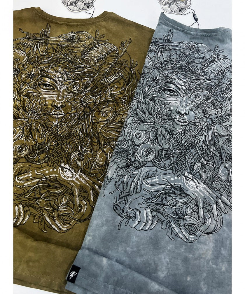 MUSHI MASTER T-Shirt In Tie Dye Grey