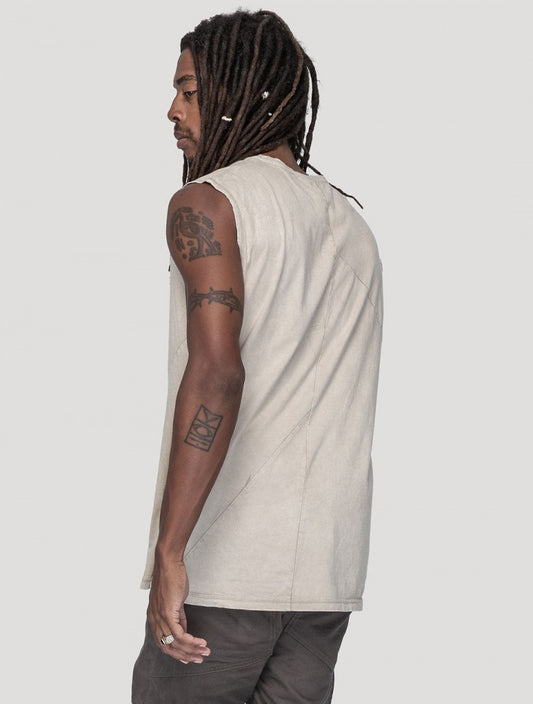 FASTBACK Sleeveless Tee In Washed Bone
