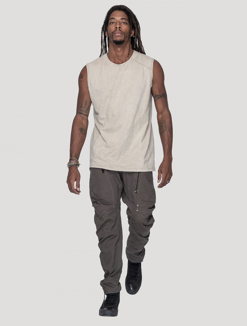 FASTBACK Sleeveless Tee In Washed Bone