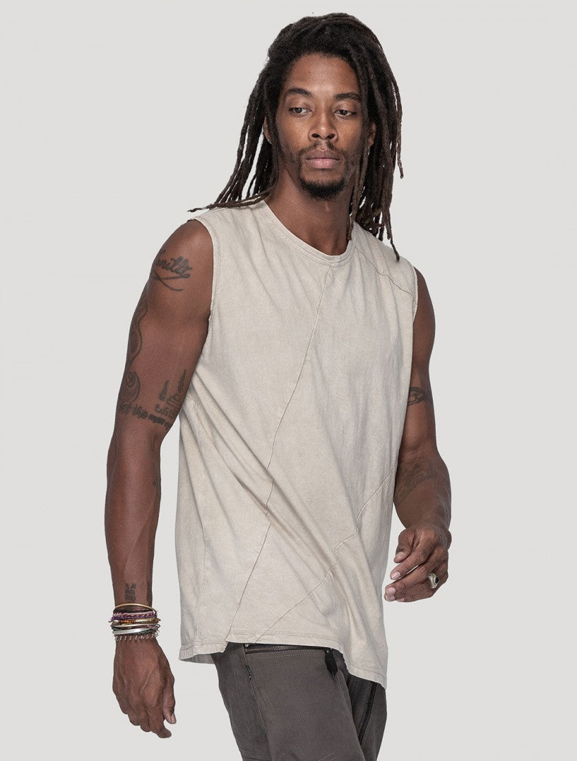 FASTBACK Sleeveless Tee In Washed Bone