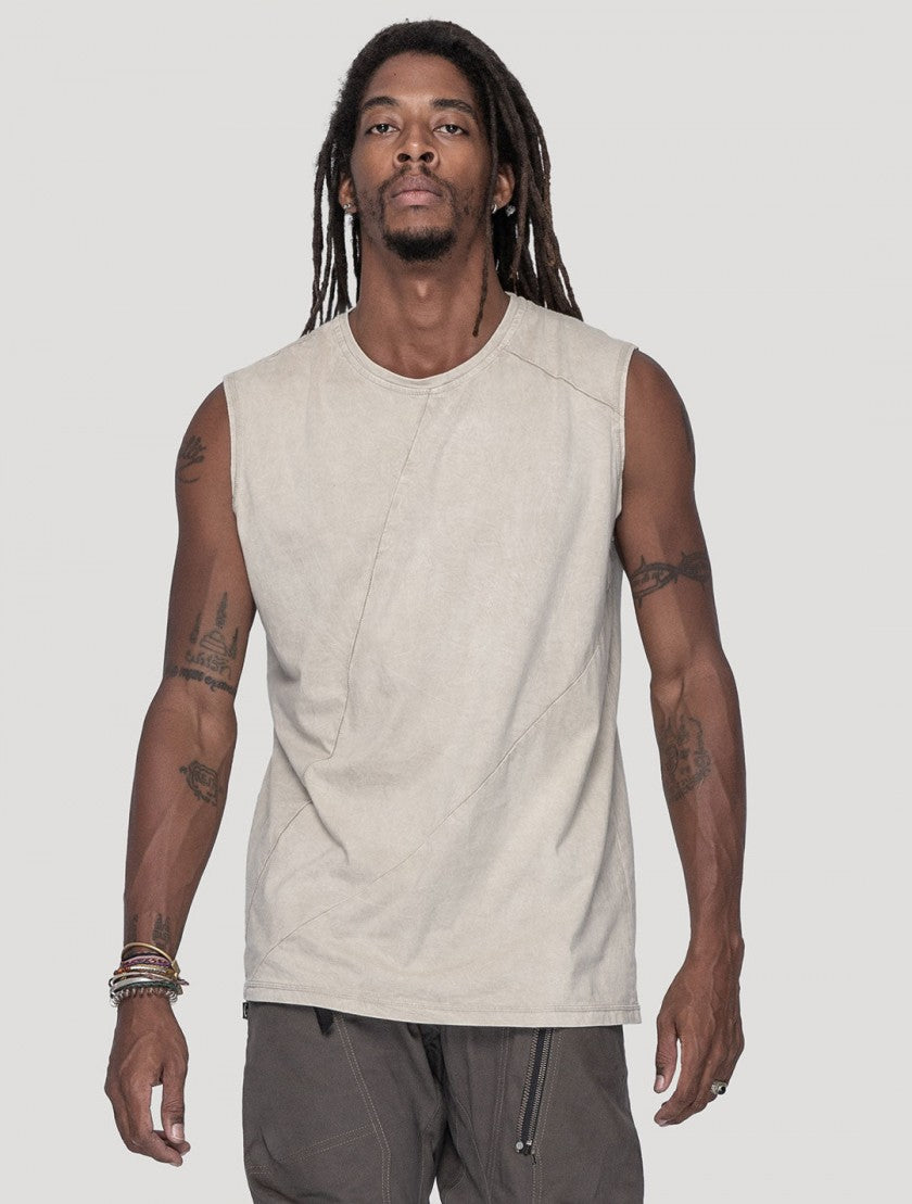 FASTBACK Sleeveless Tee In Washed Bone