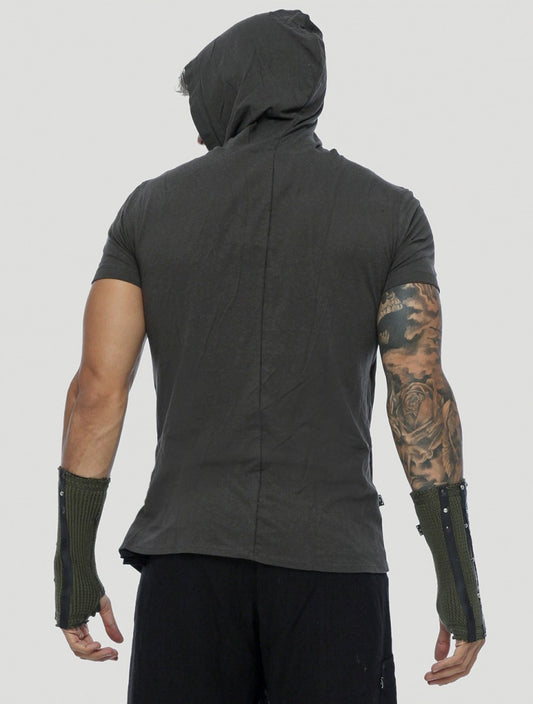 VIPA T-Shirt In Olive-Noir