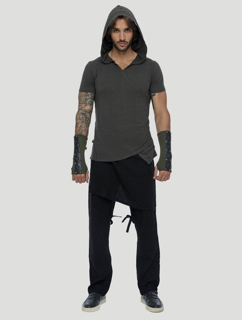 VIPA T-Shirt In Olive-Noir