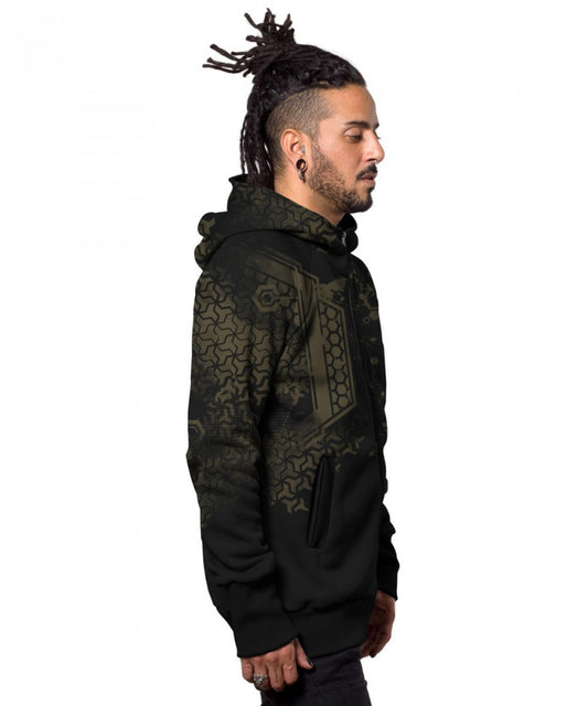 DEA Zipped Hooded Jacket In Black