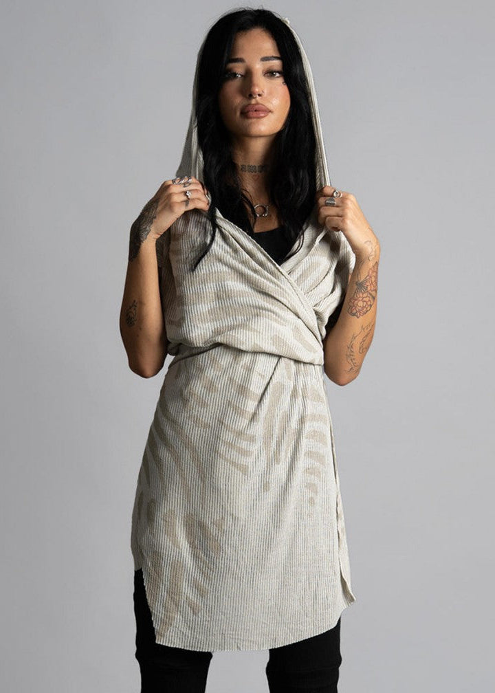 SAND WO TRIBE Kimono Vest In Sand-Stone