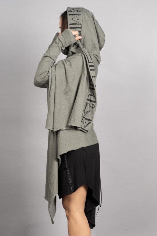 JAKA Cardigan In Olive/Black