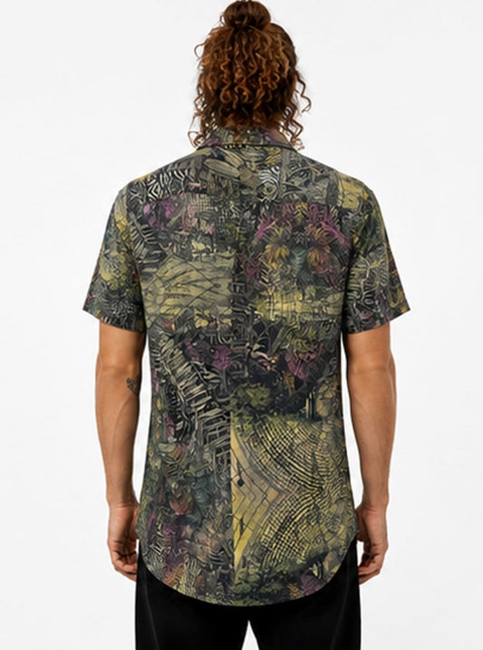 LOST PARADISE Unisex Button Shirt Yellow