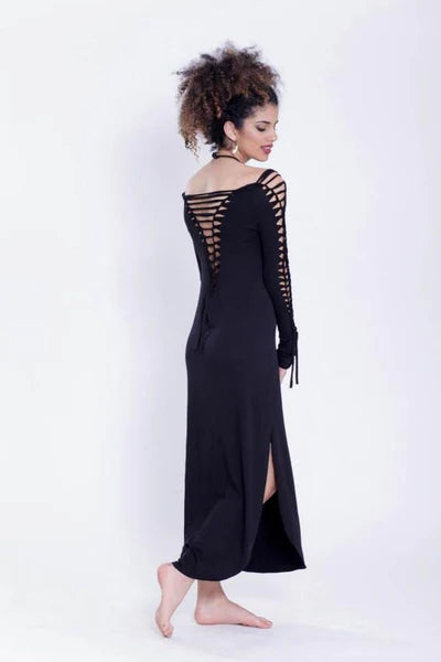 PIXIE Long Sleeve Black Maxi Dress