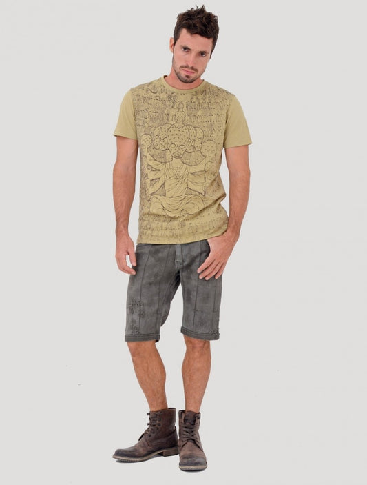 CRYSTAL SKULL T-Shirt In Beige