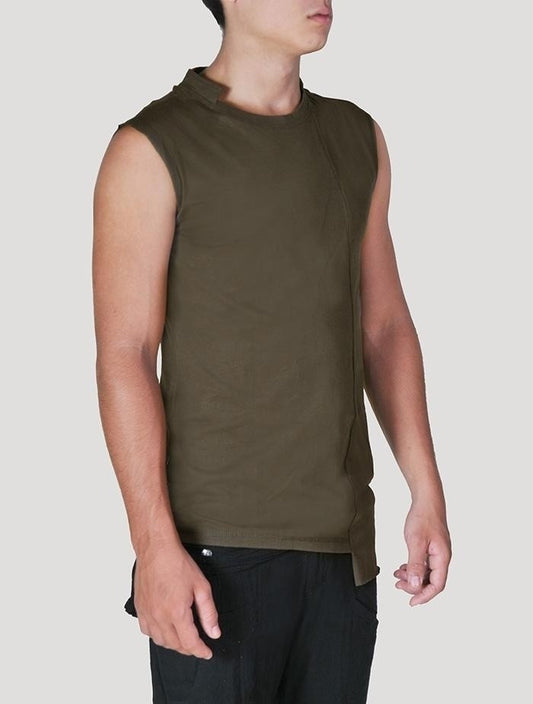BLENDED Sleeveless Tee In Charocal