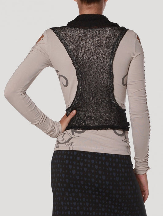 LONG NECK TOP PEARL GREY