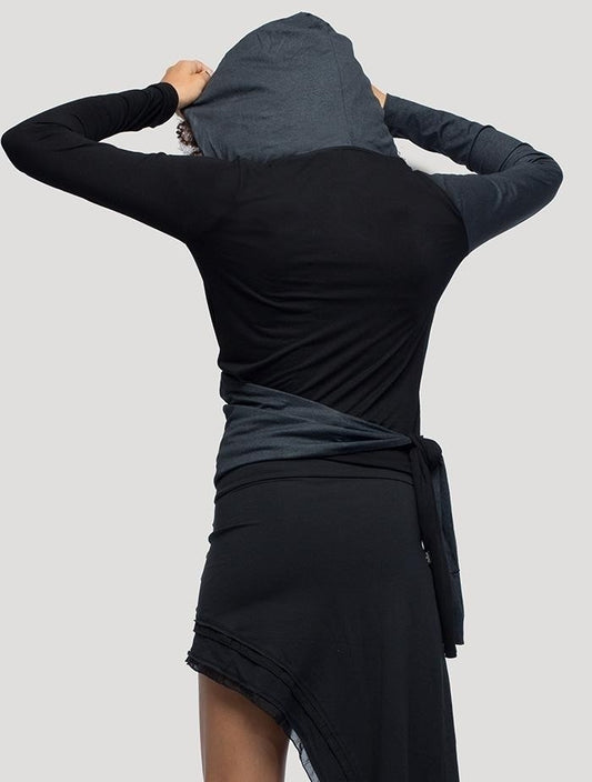 ONNA Wrap Long Sleeve top In Black