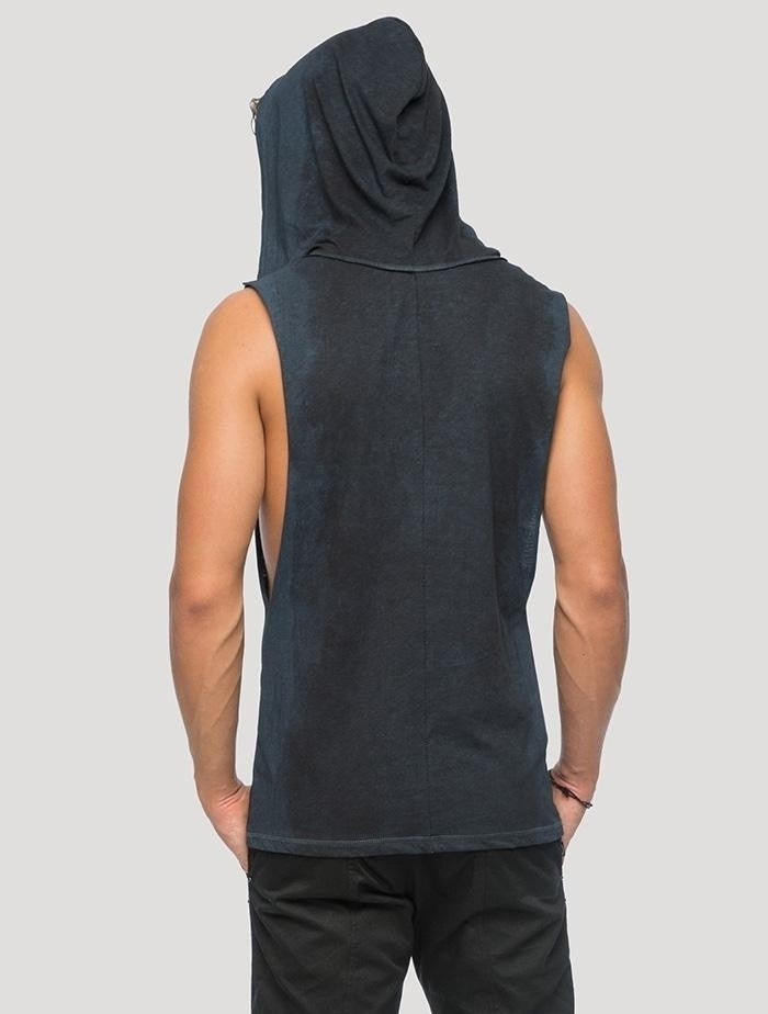 FEARLESS Hoodie Sleeveless Tee In Black