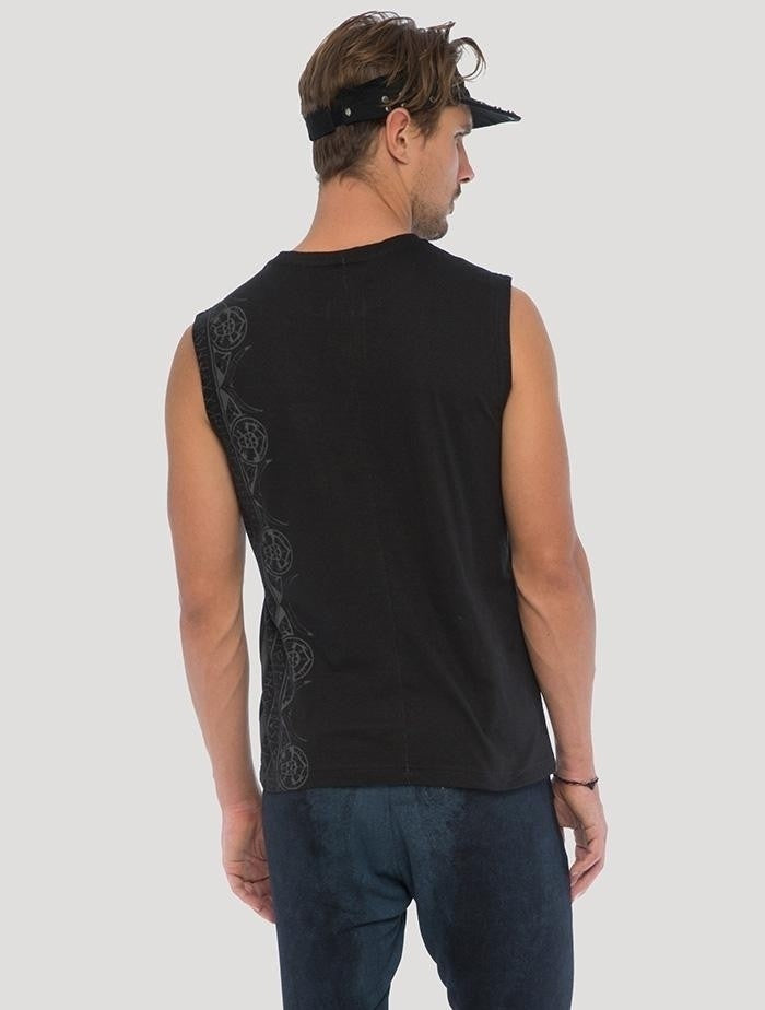 RUNES Sleeveless Tee In Black