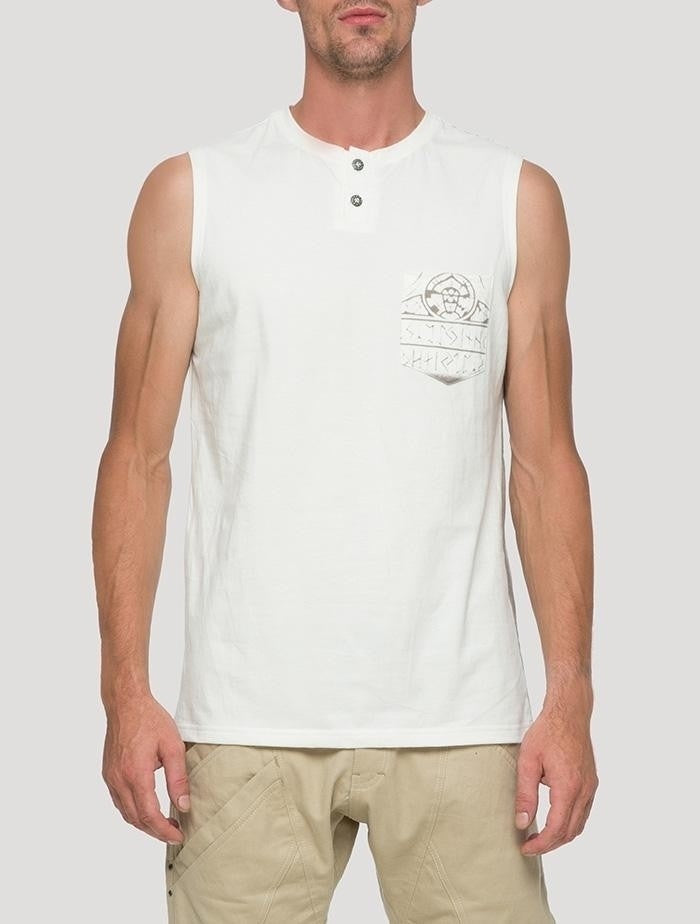 RUNES Sleeveless Tee In Cream