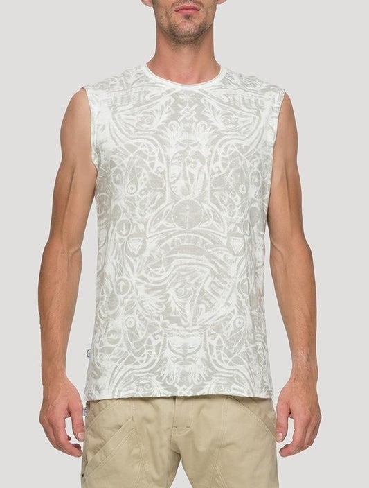 WARRIOR Sleeveless Tee In Off-White