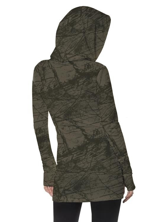 VIAMARA Long Sleeve Mini Dress In Olive