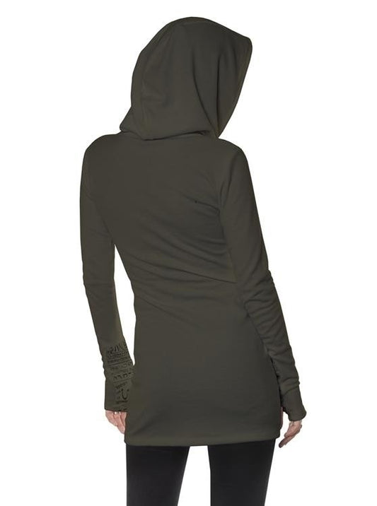 VIAMARA Long Sleeve Mini Dress In Olive