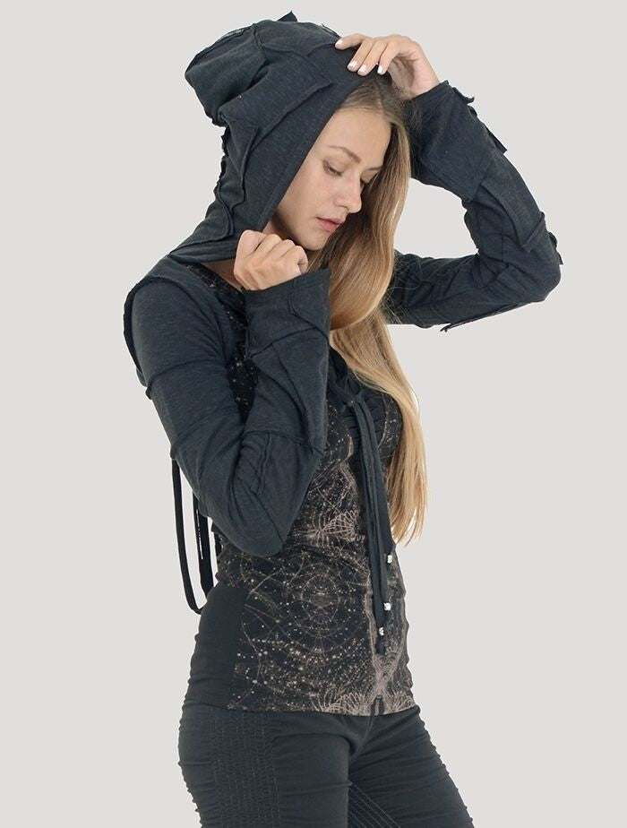 PECOA Hooded Shrug In Black