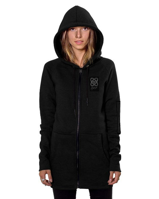 INFINITY ZIP Hood Sweat In Black