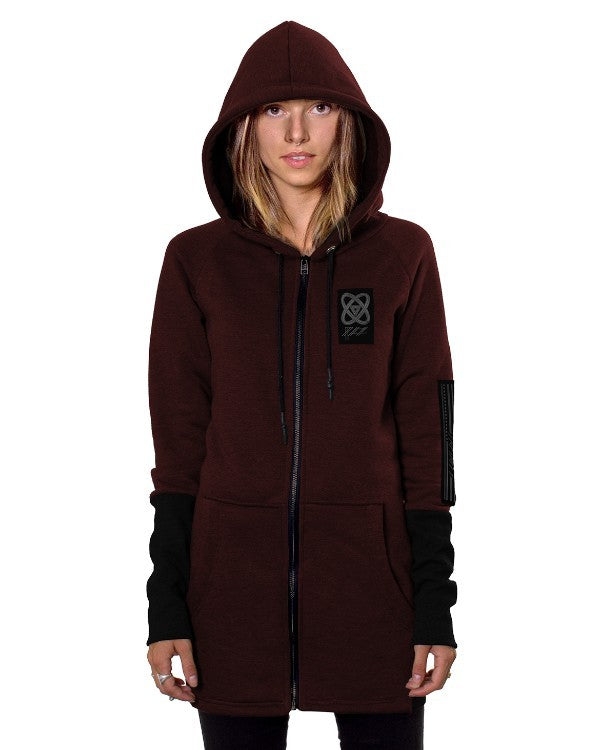 INFINITY ZIP Hood Sweat In Bordeaux