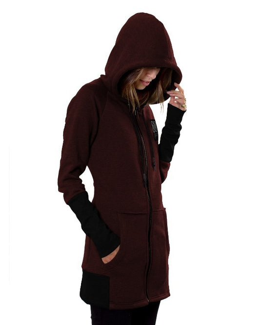 INFINITY ZIP Hood Sweat In Bordeaux
