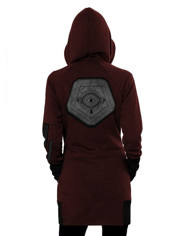 INFINITY ZIP Hood Sweat In Bordeaux