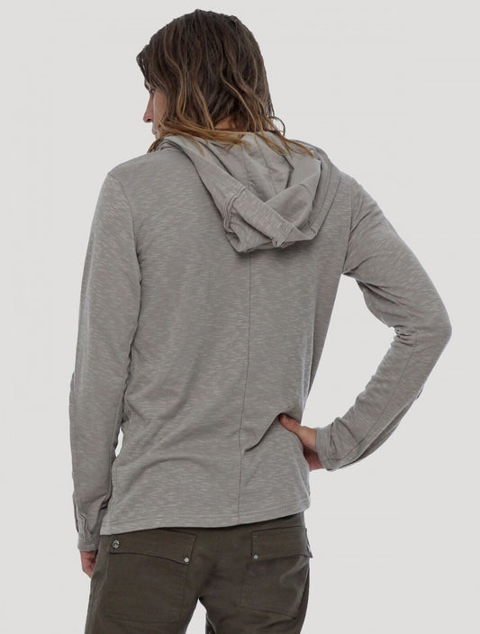 SLIT Hooded Sweater In Stone