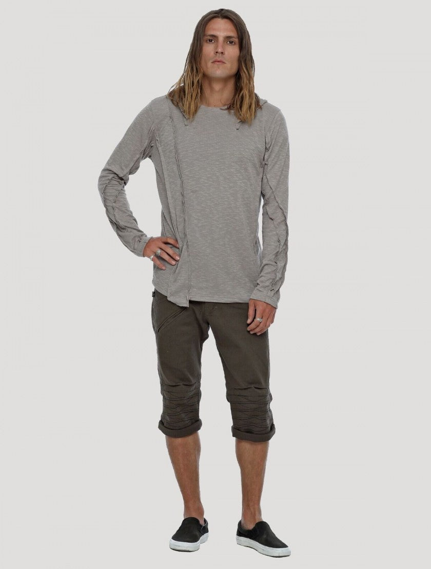 SLIT Hooded Jumper In Steel