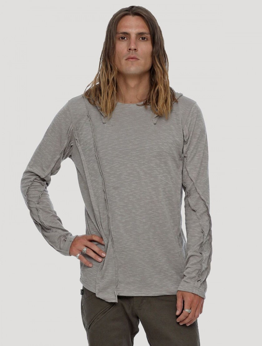 SLIT Hooded Jumper In Steel