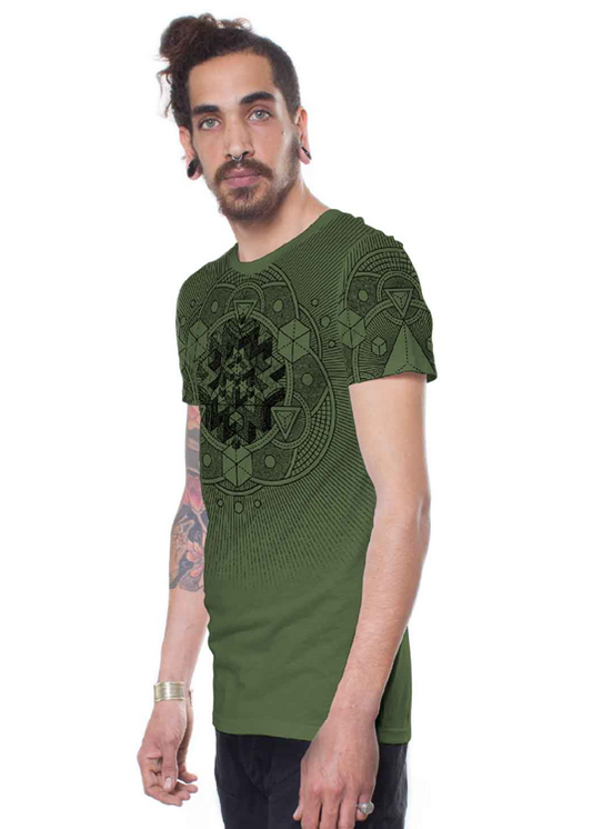 CUBE PIGMENT T-Shirt In Green