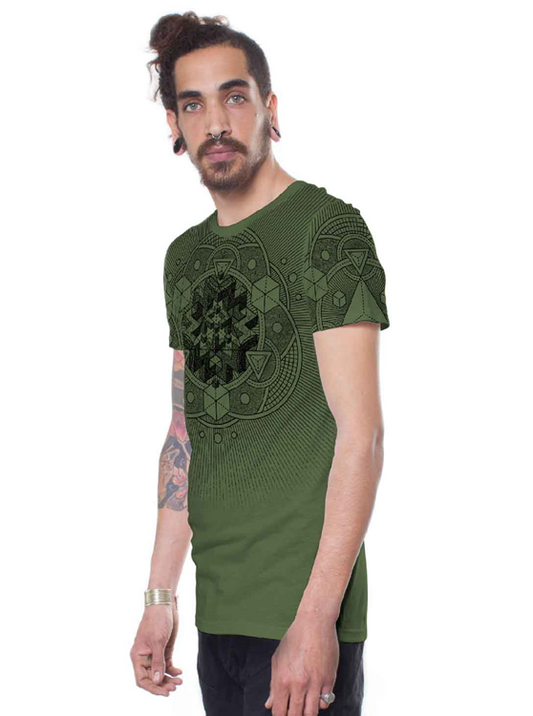 CUBE PIGMENT T-Shirt In Green