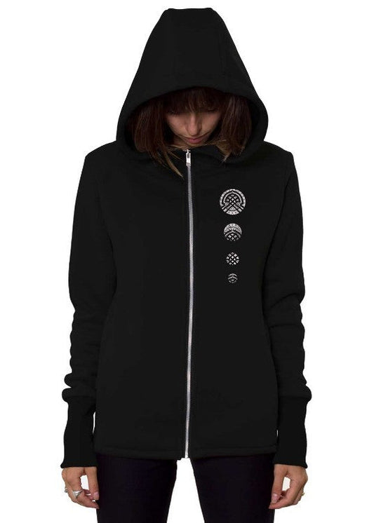 DIGITAL NATURE WO Zip Hood In Black