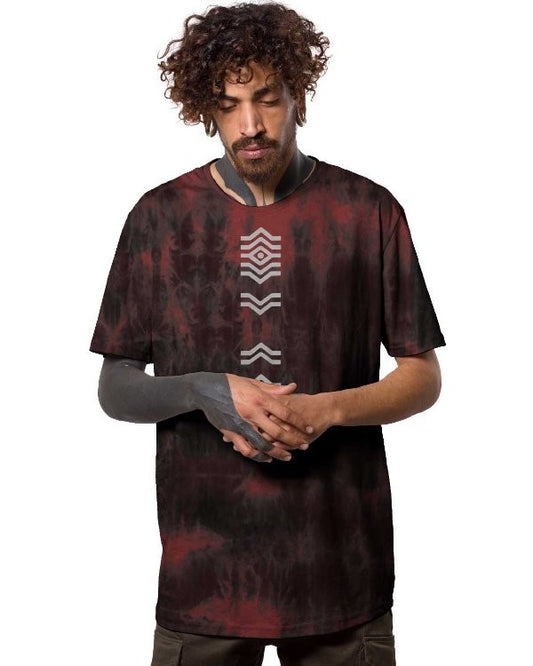SOLOS T-Shirt In Bordeuex Tie Dye