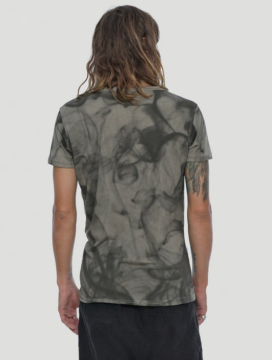 SMOKY HENLEY T-Shirt In Olive