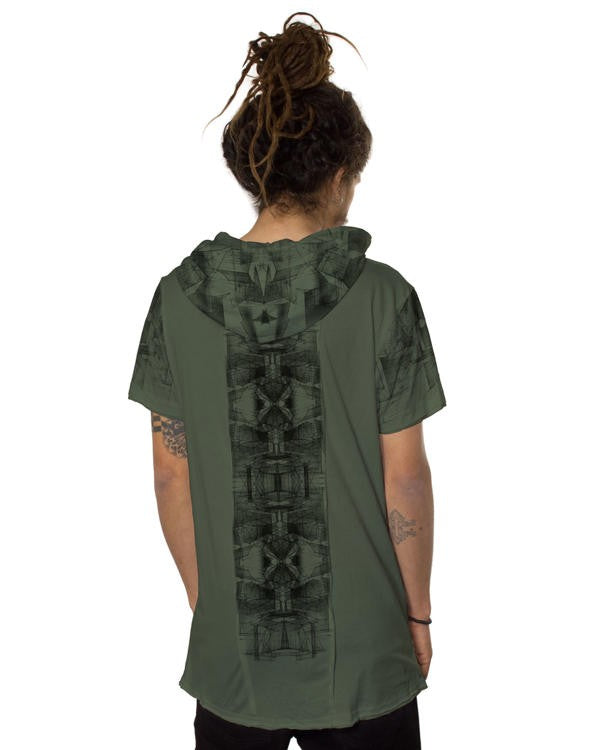 GEOMEISTER Hooded T-Shirt In Olive