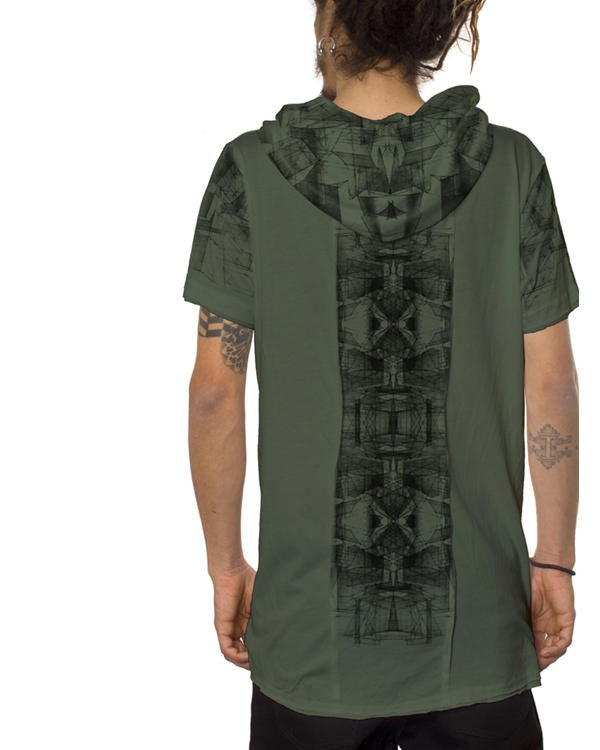 GEOMEISTER Hooded T-Shirt In Olive