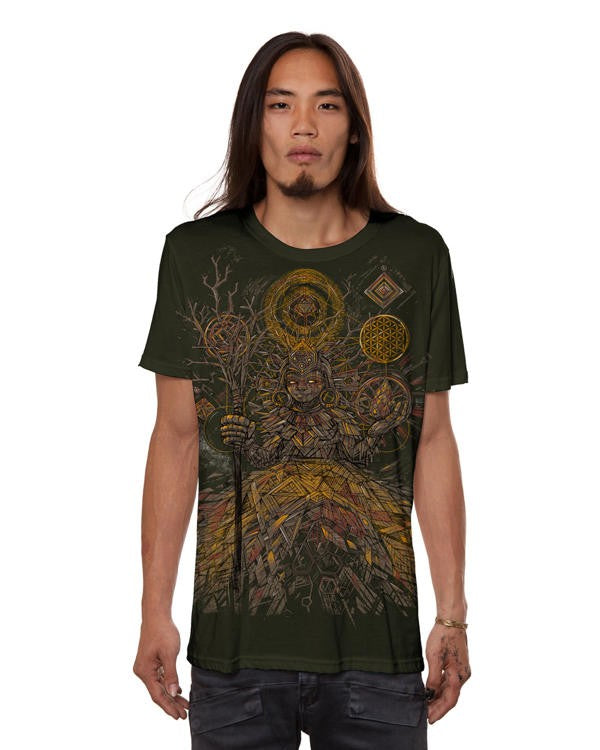 ABUALITA T-Shirt In Dark Olive Wash