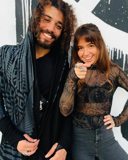 UNISEX ATAR Kimono Vest In Grey