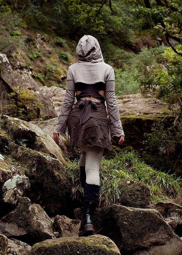 PECOA Hooded Shrug In Cement