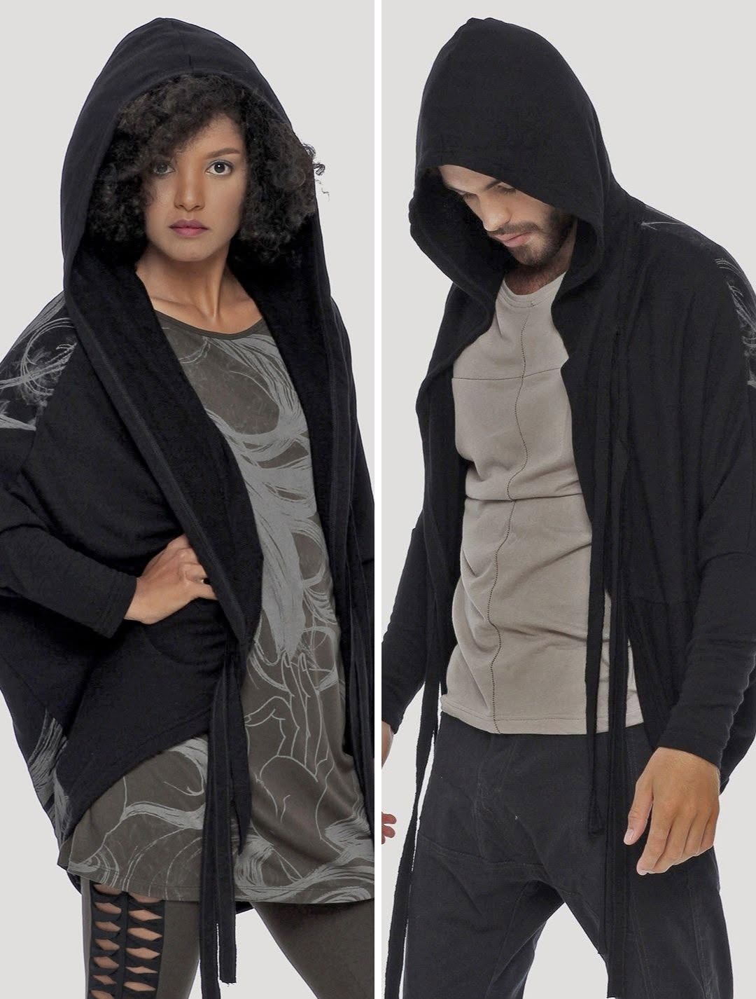 GEISHA WO Hooded Kimono In Black