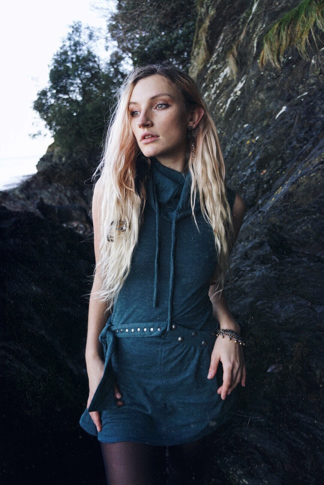 SOBA Short Sleeves Mini Dress In Black