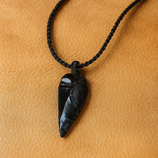 Black Obsidian Arrow Necklace