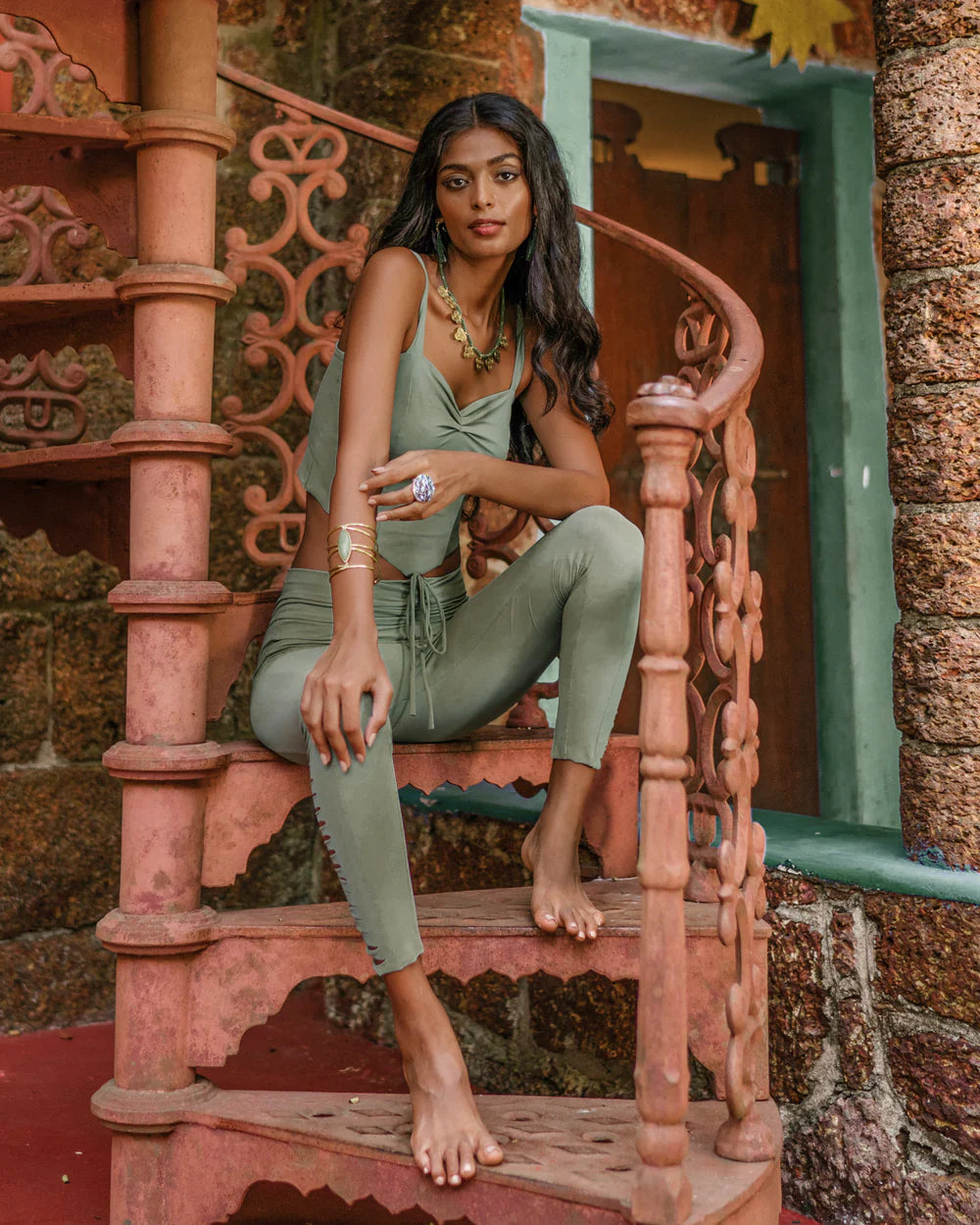 NILAYA Yoga Leggings For Women In Mint Green