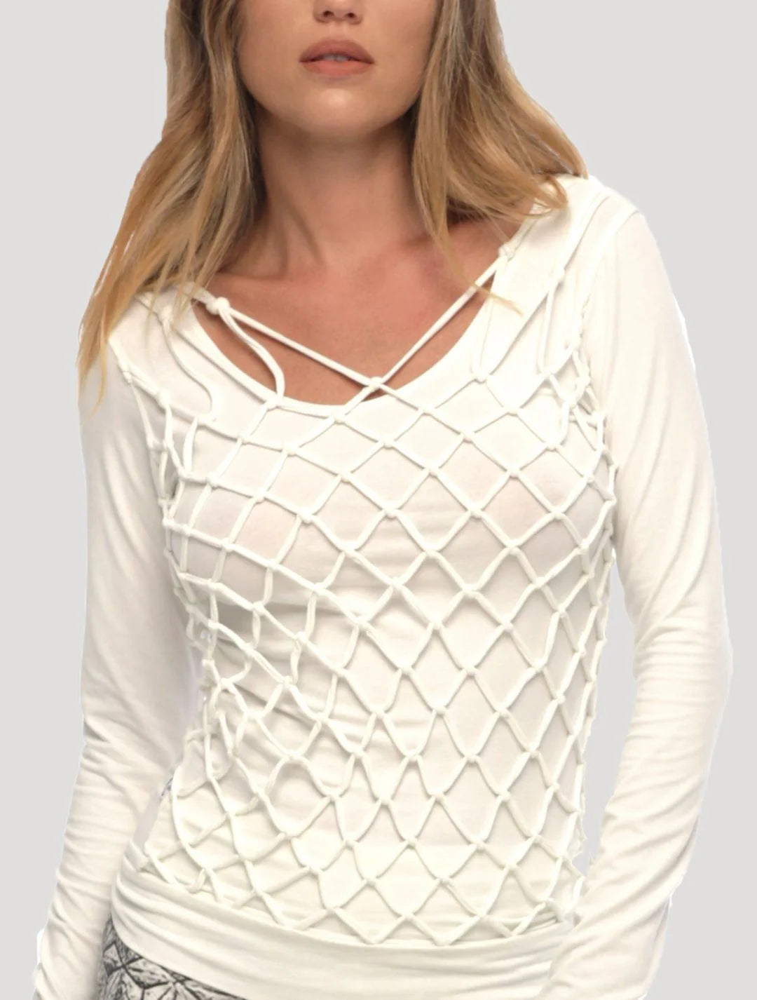 BASKET RMX Long Sleeves Top In White